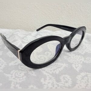 NWOT | Chic Black Oval Blue Light Blocking Clear Frame Glasses / Sunglasses | $5